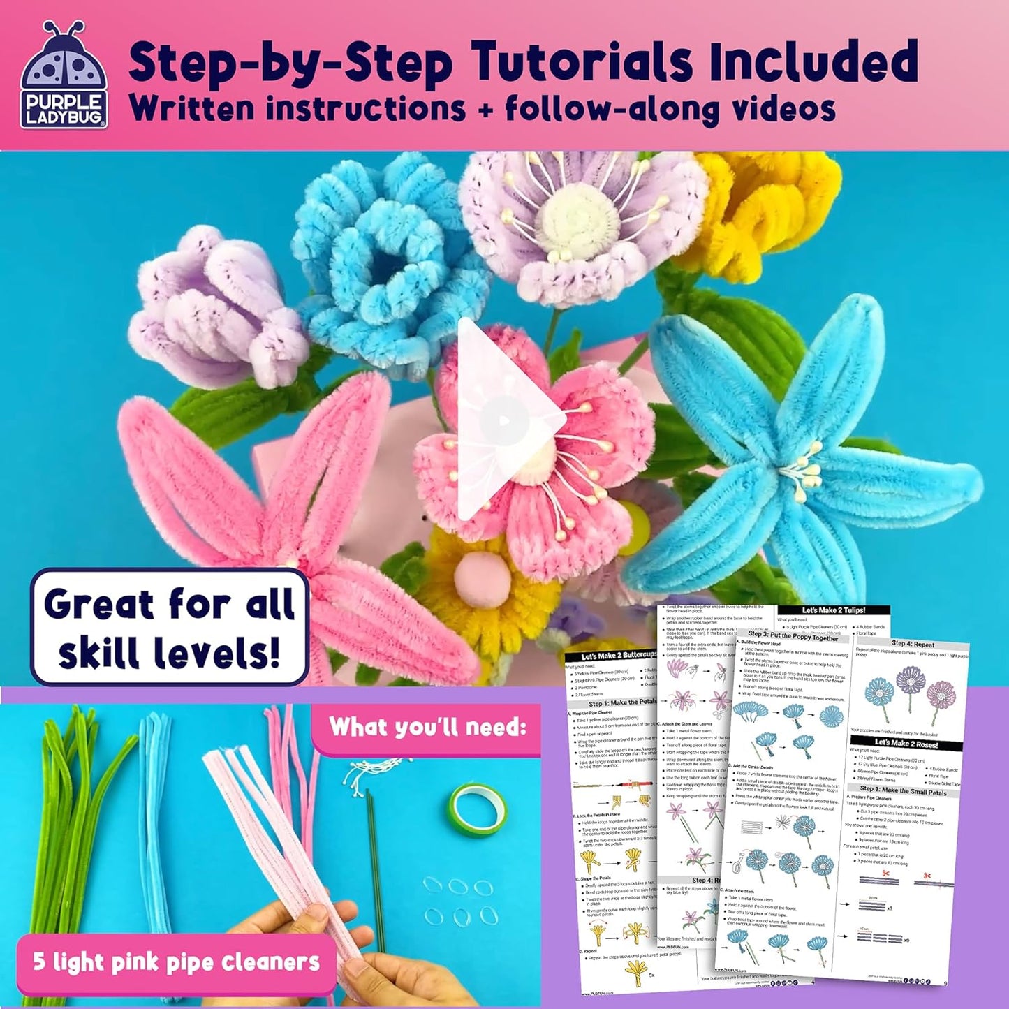 DIY Pipe Cleaners Flower Bouquet