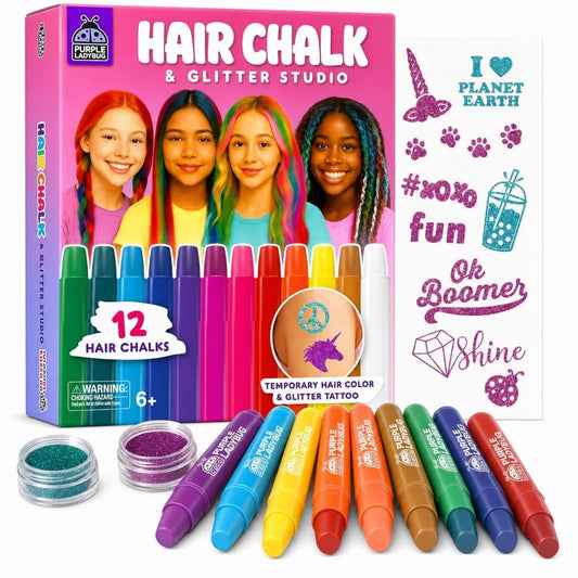 Hair Chalk and Glitter Style Set Instructions