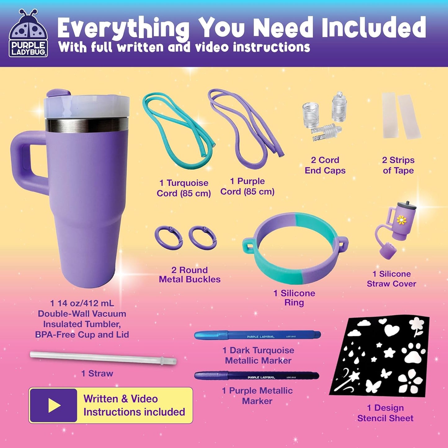DIY Kids Tumbler Girls Insulated Tumblers
