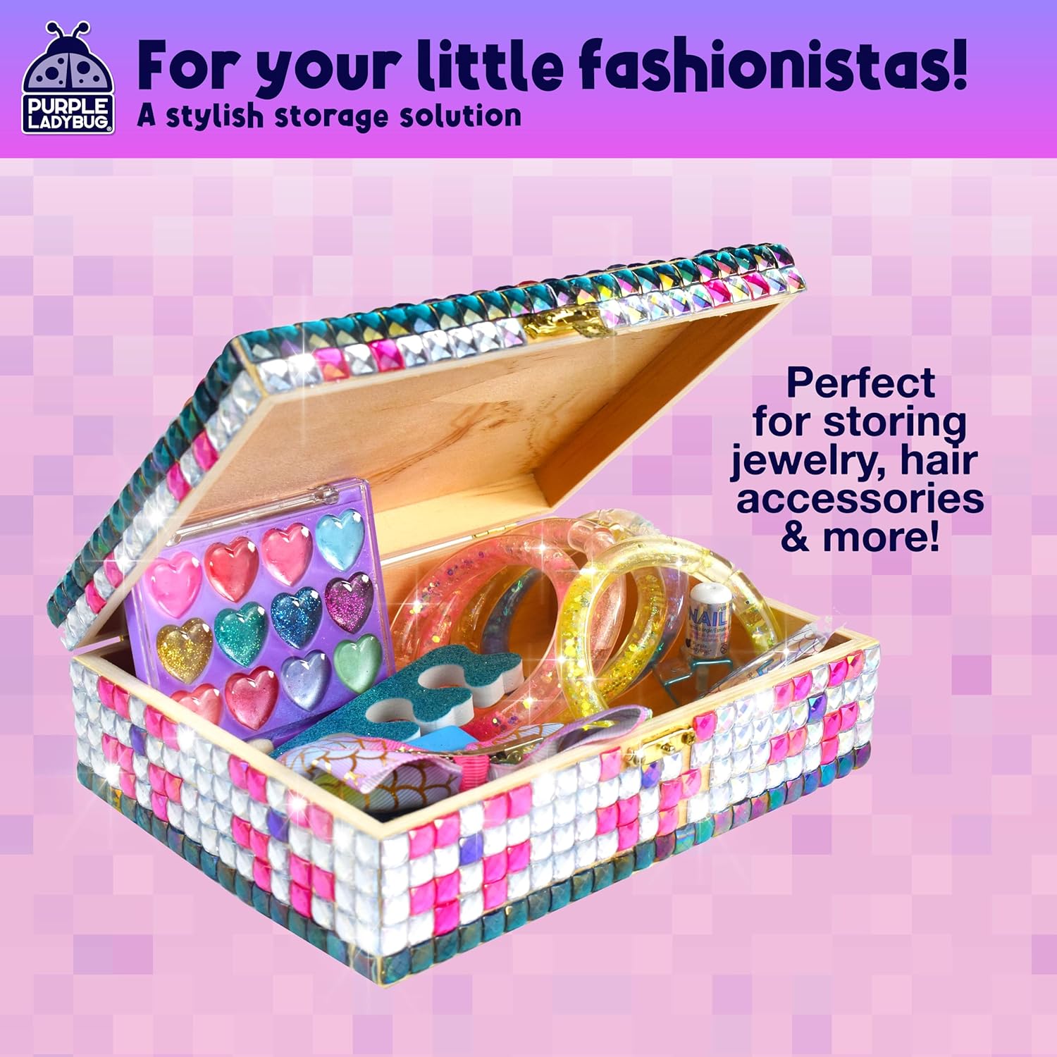 Decorate Your Own Sparkly Jewelry Box for Girls