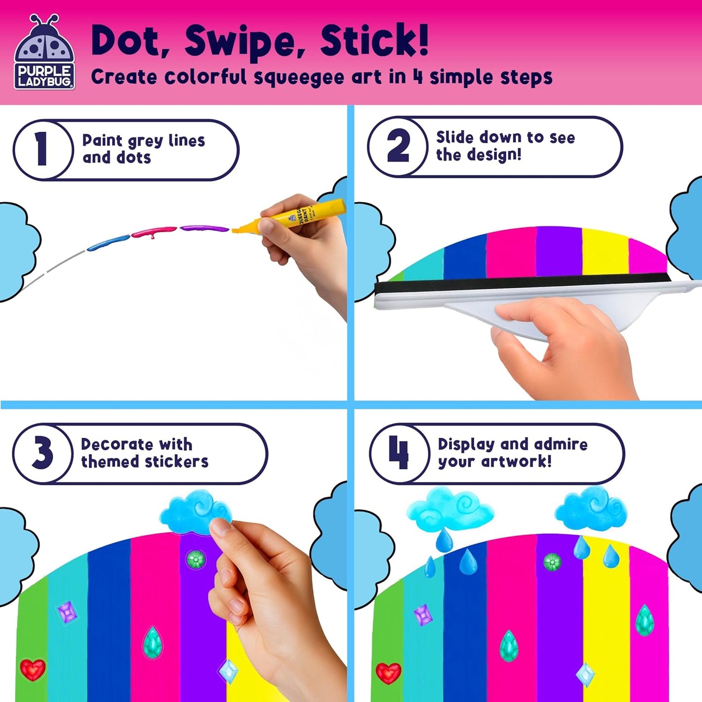 Squeegee Art Craft Set - Unicorn & Princess