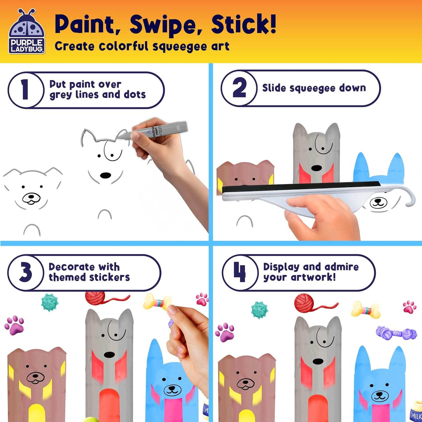 Squeegee Art Craft Set - Animals