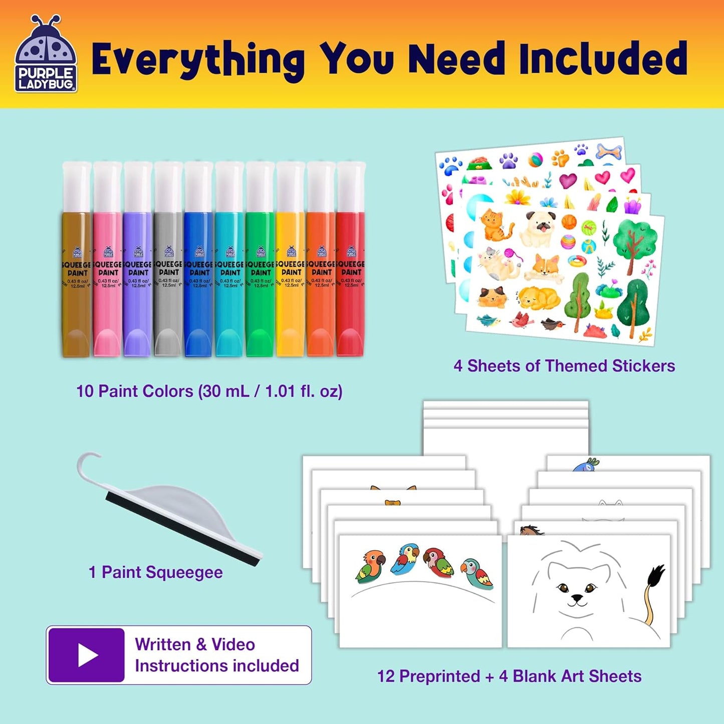 Squeegee Art Craft Set - Animals