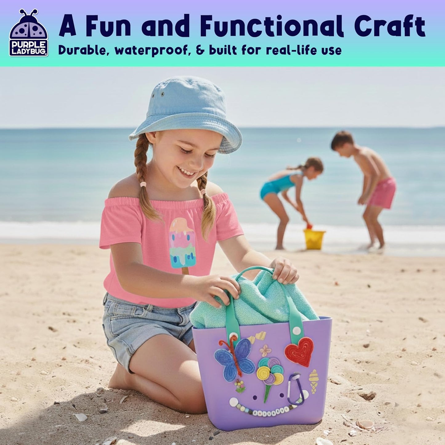 Decorate Your Own Beach Tote Bag - Tropical Fun