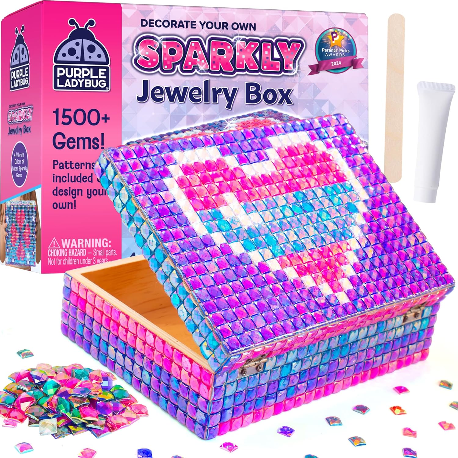 Decorate Your Own Sparkly Jewelry Box for Girls