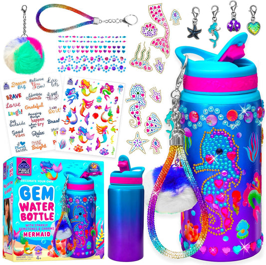 New Metal Teal Gemstone Waterbottle