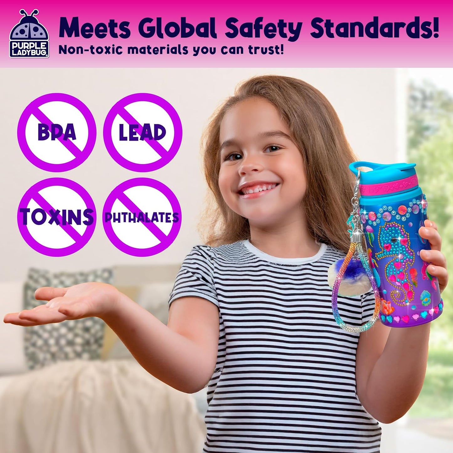 New Metal Teal Gemstone Waterbottle