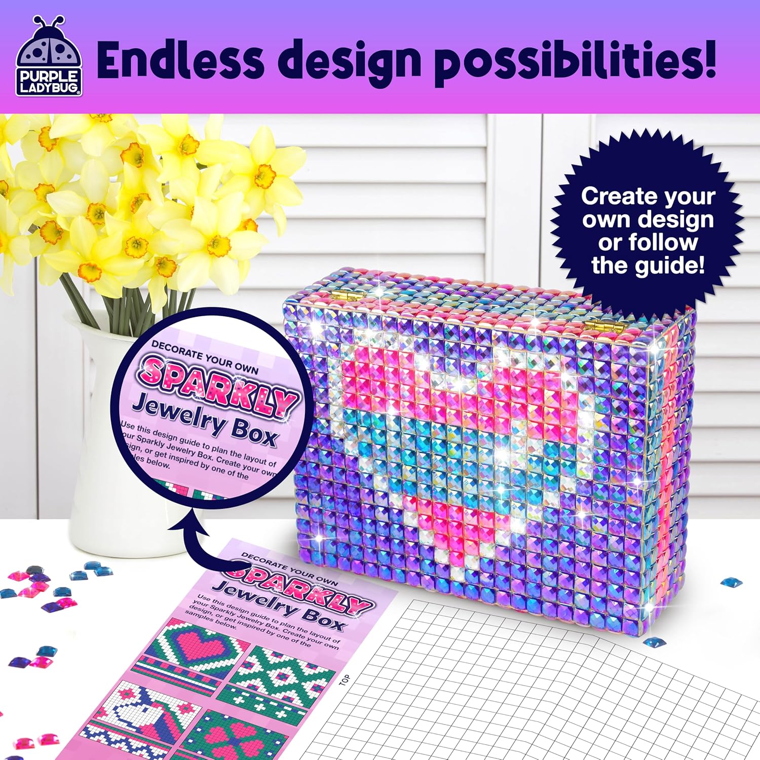 Decorate Your Own Sparkly Jewelry Box for Girls