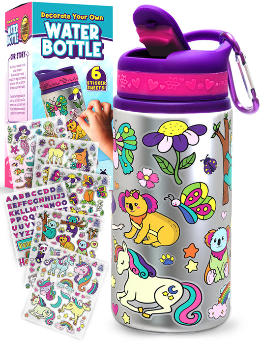 Purple Sticker Water Bottle